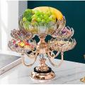 Crystal plates fruit bowl multilayer snacks platters and trays Modern Rotate 360 degrees Snack candy tray dry fruit plate. 