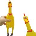 17cm Yellow Screaming Rubber Chicken Toy Pressure Relief Squeak Squeaker Gift. 