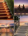 4pcs Of Deck Lights Solar Powered, Outdoor Waterproof Tiny Led Step Lights Used Outside for Deck, Stairs, Patio Fence, Garden. 