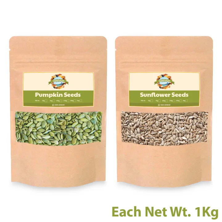 Seed Without Shell Pack of 2 Seeds Without Shell / Pumpkin Seeds / Sunflower Seeds - 1Kg ...