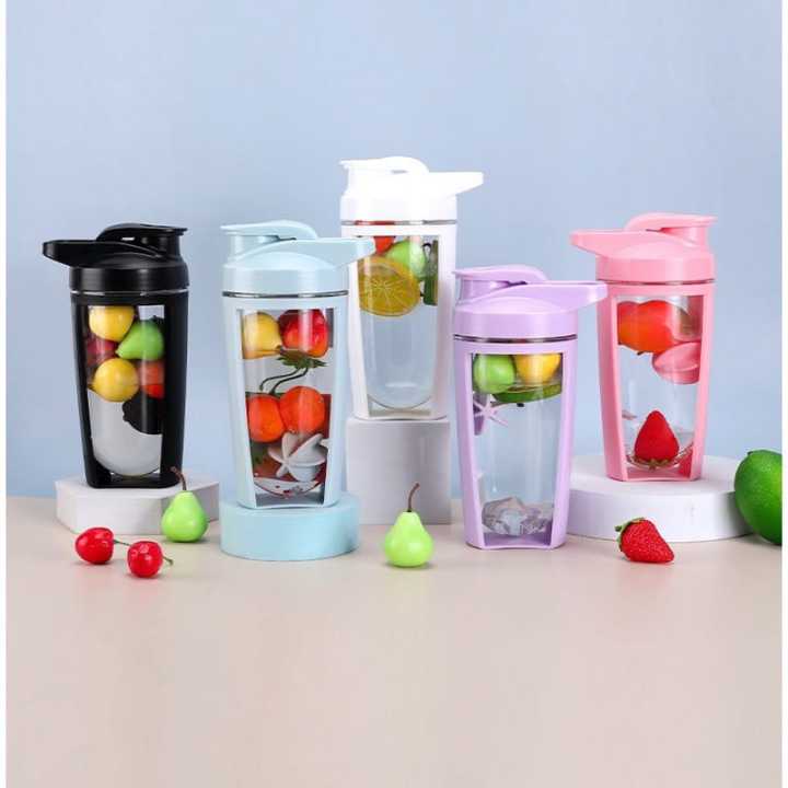 1 Piece Glossy Bottle 500 ML Transparent Plastic Water Bottle - Sports Bottle - Random Color