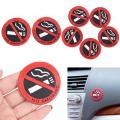 4 Pics Car No Smoking Rubber Signs Sticker - No Smoking Rubber Warning Logo. 