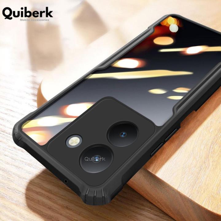 Quiberk for Vivo Y27s 4G / Y36 4G Case Edge-Reinforced Shockproof Hard Transparent Phone Cover