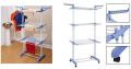 Airer Clothes Drying Rack ,3-Tier Foldable Clothes Hanger Adjustable Large Stainless Steel Garment Laundry Racks for Indoor Outdoor. 