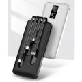 10000mAh Mini Power Bank with 4 in 1 Cable (Type B, Type C, Micro USB, Lightning) Fast Charging, LED Display, High Performance. 