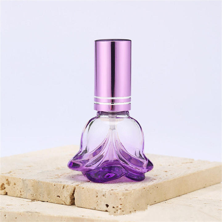 6ml Perfume bottle Versatile Colorful Empty Glass bottle Rose-shaped bottle for Fragrance lovers On-the-go individuals Beauty enthusiasts Perfume collectors Travel essentials
