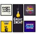 5-Piece Modern Minimalistic Motivational Quotes Frames - 6x6 Inches | Glass Front | Customizable Art Frames For Room Decoration. 