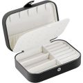 Mini Leather Jewellery Box Organizer with Zip | 2 Layers Cosmetics Ear Rings & Necklace_Hanging Holder | Jewelry Box Fold able. 