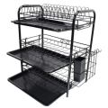 Dish Drying Rack With Utensil Holder And Dish Drainer For Counter (Black). 