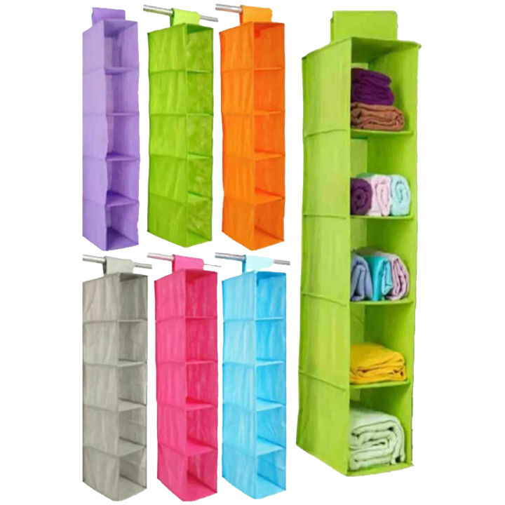Closet Organizer Hanging Storage Bag Wardrobe Cloth Organizer 5/6
