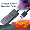 USB Hub 3.0 Port Extension Cable High Speed 4 Port Multi Splitter USB Adapter Plug Socket External Expander Cable For Desktop PC Laptop. 