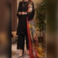 Women Chiffon Dress With Silk Digital Printed Dupatta. 