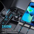 Baseus 160W USB-C Car Charger, Type-C Car Charger, QC5.0 PD3.0 PPS 3 Ports Super Fast Charging Car Phone Charger Adapter for iPhone 13 12 11 Pro Max, Samsung Galaxy S22 S21 iPad Macbook Pro Air Laptop & More. 