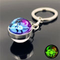 Pokémon Pikachu Cartoon Glow Keychain Anime Figures Mewtwo Eevee Arceus Lucario Action Figure Glass Ball Pendant Metal Keychains. 