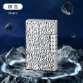 Small Wholesale Langsheng Steel Tone Open Fire Metal Lighter Inflatable Side Sliding Grinding Wheel Creative Cigarette Lighter High-End Gift for Men. 