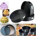 3 Piece Round Shape Nonstick Cake Baking Spring form Pan Mold Tray - 6,7,8 inch. 