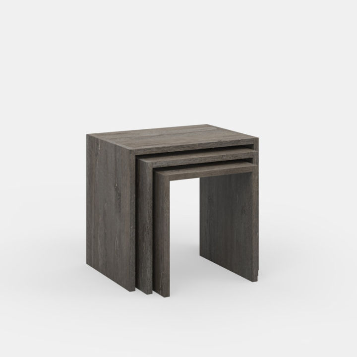Space-Saving Modern Nesting Tables Set - Square Engineered Wood Tables with Moisture-Resistant Wenge Finish, Durable Compressed Wood, Easy Assembly, Stylish Home Decor Accent