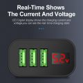 3 Port USB Phone Charger 5V 3.1A Digital LED Display Travel Wall Charger Adapter for iPhone Samsung Xiaomi EU Plug. 