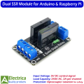 5V 2-Channel Solid State Relay Module (SSR) for Arduino, Raspberry Pi, and Microcontroller Projects – High Performance AC Load Control Board by Electrica. 