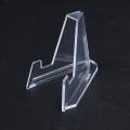 Plastic Triangle Display Stand Mobile Phone Holder / Small Transparent Decorative Display Stand for Commemorative Coins. 