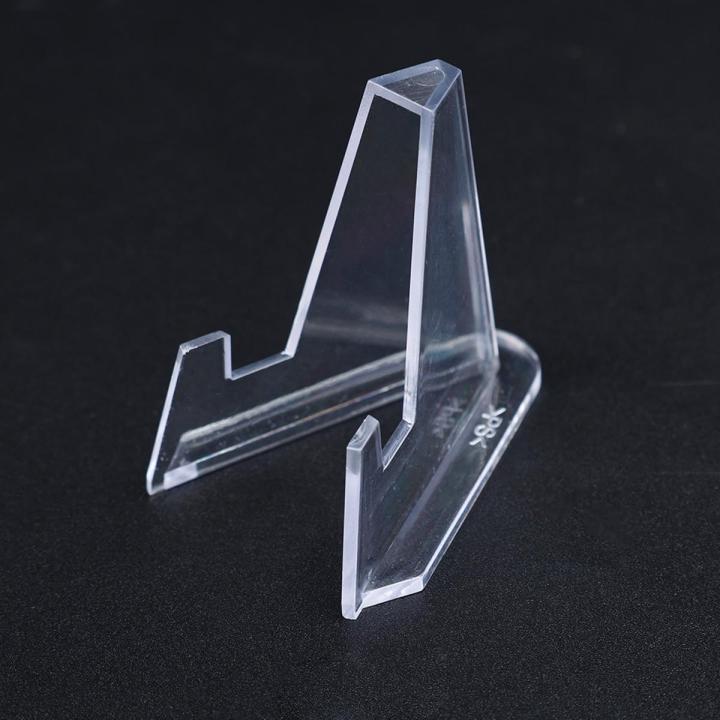 Plastic Triangle Display Stand Mobile Phone Holder / Small Transparent Decorative Display Stand for Commemorative Coins