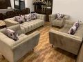 Sofa Set 5 Seater Modern DABAL ROTI Designed Shop Mart furnished With free 5 Cushions & Color Can be Customized(3+1+1). 