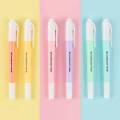 6Pcs/Set Double Head Fluorescent Highlighter Pen Markers Pastel Drawing Pen For Student School Office Supplies Cute Stationery. 