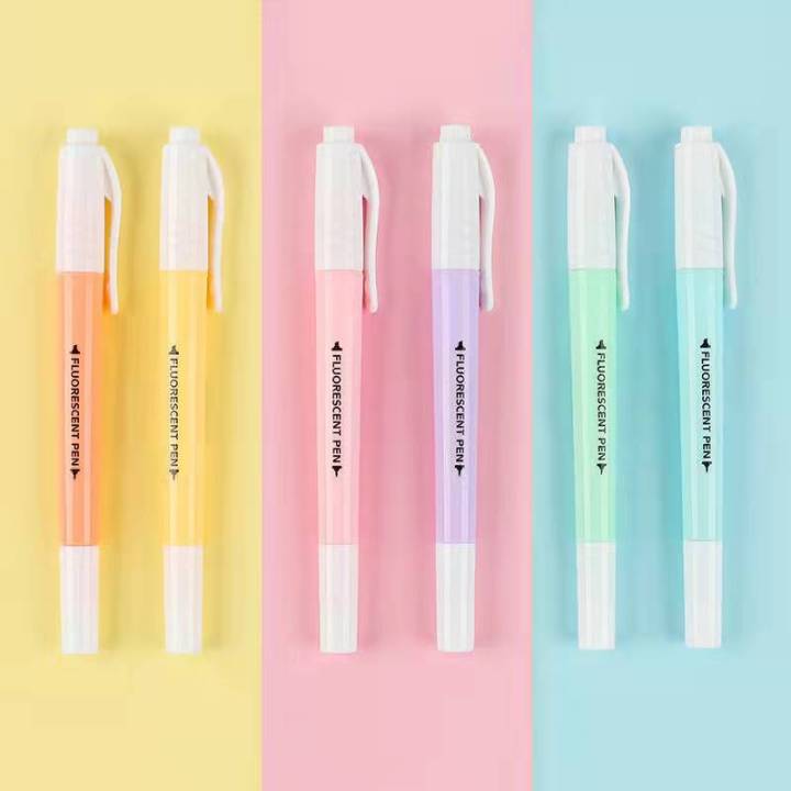 6Pcs/Set%20Double%20Head%20Fluorescent%20Highlighter%20Pen%20Markers%20Pastel%20Drawing%20Pen%20For%20Student%20School%20Office%20Supplies%20Cute%20Stationery%20-%20Image%203