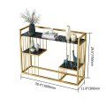 luxury console table gold frame powder coated paint console table for entryway. 