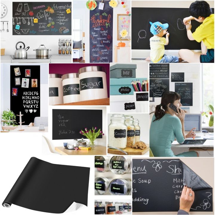 1.5 X 4 Feet Blackboard Chalk Board Sticker Self Adhesive Wall Paper For Home Child Room School Office Warehouse Shop Labelling Adhesive Blackboard Sticker