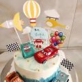 6pcs/set McQueen Car Cake Topper Child Baby Boy Birthday Party Scene Obstacle Birthday Cake Topper Decoration Set Car Racing Car Sports Car Decoration. 