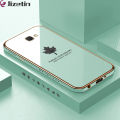 Jizetin (Free Lanyard) for Samsung Galaxy J7 Prime Back Cover Maple Leaf Luxury 6D Plating Case Side Pattern Soft Silicone Square Phone Cases. 