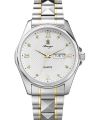 Watch for Men Stainless Steel Strap Quartz Watch Business and Luxury Style Gold with Diamond Dial and Calendar Multiple Colors. 