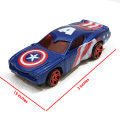 Metal captain america cars, all comes in assorted style & colors of captain america Alloy captain america cars for kids,  just Push back and go, no batteries required Car toy measures approx. 3 inches, perfect for easter egg fillers, easter egg stuffers,. 