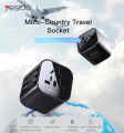 Yesido MC-09 Multi-function Universal Travel Adapter Plug Standard Sockets Adapter Universal Adapter Pakistan to China/USA/EU/AU Universal Travel Adaptor Universal Socket International Plug Wall Socket All Plug cangable power standard travelling adapter. 