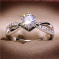 Tienini wishNew Artificial Diamond Ring Ornament European and American Love Diamond Ring Women's Wedding Ring. 