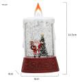 Christmas Candle Light Decorative Candle Water Filled Sequins Snow Scene Flameless Candle LED Pillar. 