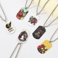 1pc Funny Marvel Superhero Deadpool Wolverine Stainless steel Best Friend Necklace Double-Sided Pattern Jewelry. 