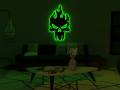 Punisher Skull Led WALL NIGHT LIGHT LAMP , Skull Led Sign Wall Decor - Burning Skull Wooden Wall Art, Man Cave Sign GAMMING ROOM DECOR. 