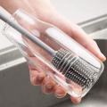 Glass bottles cleaning brush silicon baby feeder cleaner brush with long handle kitchen accessories cleaning tool for baby bottles glasses vases. 