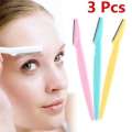Pack of 3 Tinkle Eyebrow Razor, Facial Hair Remover Eyebrow Trimmer, Sharp Mini Makeup Shaper, Tickle Razor. 