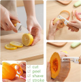 Multifunctional 2 in 1 Stainless Steel Fruit Knife Peeler, Fruit and Vegetable Peeler Dual-Use Knife, Outdoor Kitchen Tools Portable Peeling Fruit Peeler. 
