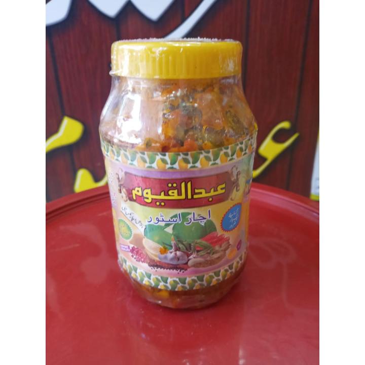Mixed Pickle in Vinegar Mix Achar Sirka - 1 KG - 100% Original Shikarpuri Achar - Home Made Quality Abdul Qayoom Shikarpuri Pickles