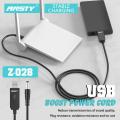 Ansty Data Cable Z-028 Universal 5-12V Power Adapter with Built-In Chip for Wi-Fi Router, USB Hub, Audio, Light, Fan, Heat Sink - Boost Power Cord Royal Star. 