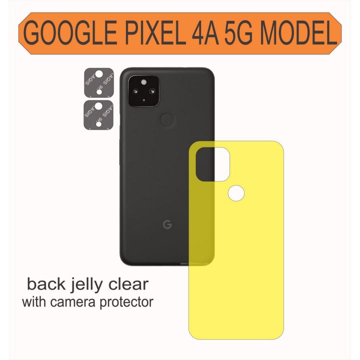 Google Pixel 4a 5G back jelly protector clear with 2 pcs camera protector