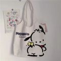 Cute Girly Cartoon Pochacco Good Quality Woman Large White Top-handle Shoulder Bag Canvas Tote Bag Shopping Bag.