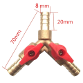 4Pcs Trident Ball Valve 5/16 Fuel Shut Off Valve Hose Barb Fuel Gas 8mm Brass Y Type Ball Valve for Garden Tool. 