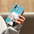 FELMYST for OPPO A55 Back Cover Girl Black Cat Original Print Hard Metallic Lacquer Glass Phone Case. 