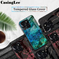 For Honor X6A case Fashion Marble Tempered Glass Protector Soft Frame Silicon Cover For Honor X6A Back Cover Phone Cases. 