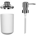 4 Pcs Plastic Bathroom Accessory Set,Bath Toilet Brush Accessories Set with Toothbrush Holder,Toothbrush Cup(White). 